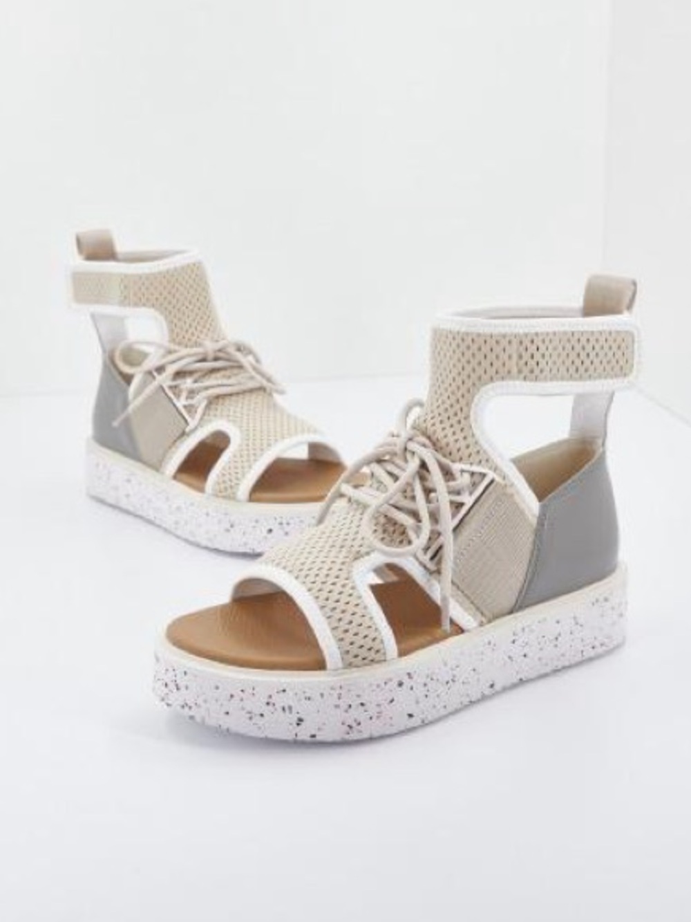 United Nude Nomad Lo Women’s Sporty Platform Sandals Silver White EU 38 / US 7.5